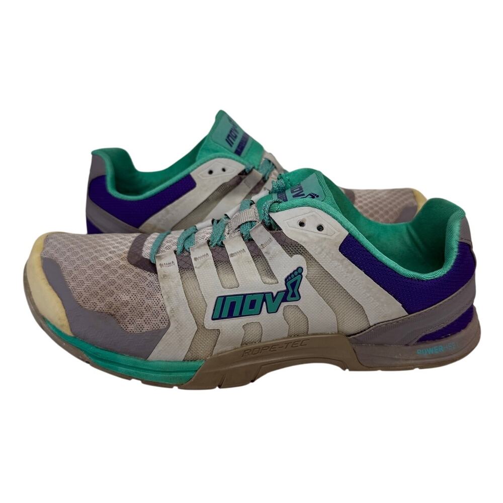 Inov-8 F-Lite 235 Womens US 8 Cross Training Shoes Gray Teal Purple Rope-Tec Gym